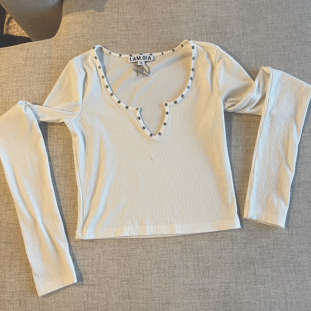 I AM GIA- long sleeve white top